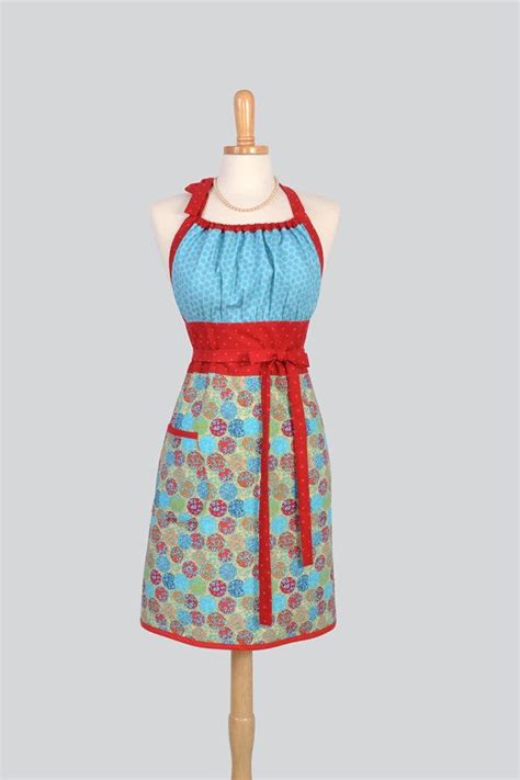 Cute Kitsch Retro Apron Full Kitchen Chef Style Womens Handmade Apron