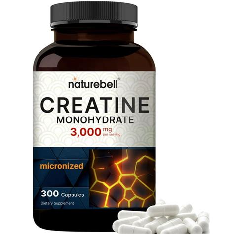 Creatine Monohydrate 3000mg Per Oif8 Serving 300 Capsules Micronized Unflavored Creatine