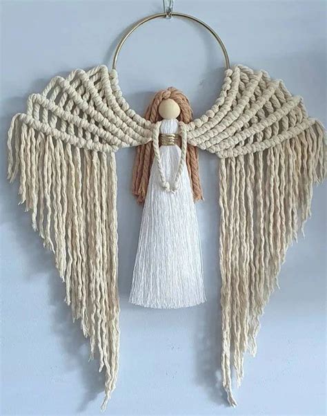 Macrame Angel Wall Hanging Home Decor Macrame Patterns Macrame Knots