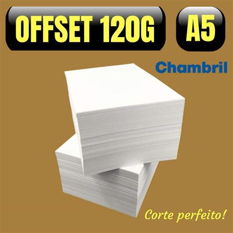 Papel Offset Chambril 120g A5 250 Fls Branco Sulfite 40Kg