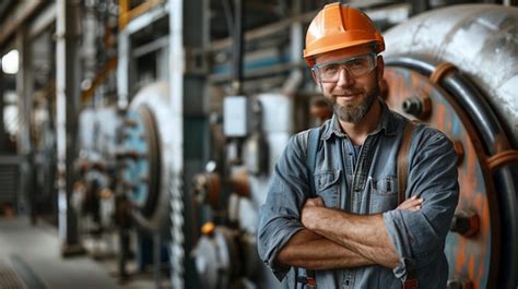 Premium Photo Smiling Industrial Engineer Headshot