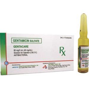 Gentacare Gentamicin Sulfate Mg Ml Mg Ml Solution For Im Iv