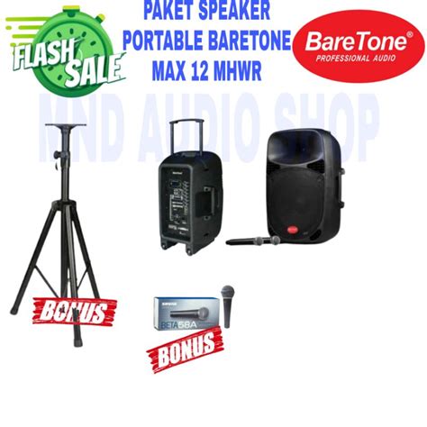 Jual PORTABLE WIRELESS BARETONE MAX 12 MHWR ORGINAL SPEAKER PORTABLE