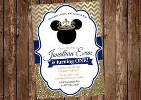 Royal Mickey Mouse Baby Shower Invitations Mickey Mouse Birthday