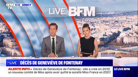 BFMTV Annonce de la mort de Geneviève de Fontenay Loïc Besson