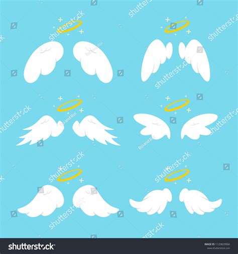 Stock Vektor „cute Angel Wings Halo Vector Cartoon“ Bez Autorských Poplatků 1120829966