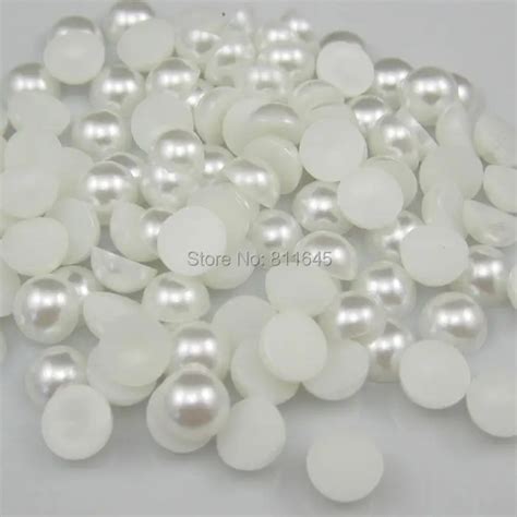 200pcs Free Shipping 16mm White Imitation Pearls Half Round Flatback