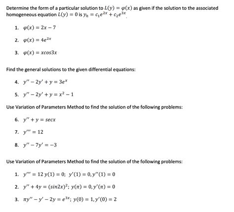 [solved] Differential Equations Determine The Form Of A Particular Solution Course Hero