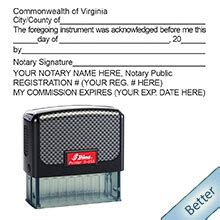 Virginia Acknowledgement Notary Public Stamp Ships Next Day Free