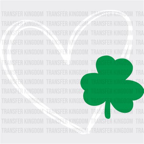 Heart St Patricks Day Design Dtf Heat Transfer