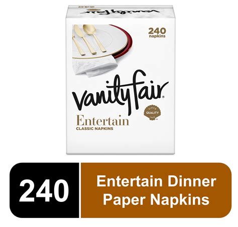 Vanity Fair Entertain Disposable Paper Napkins White 240 Count