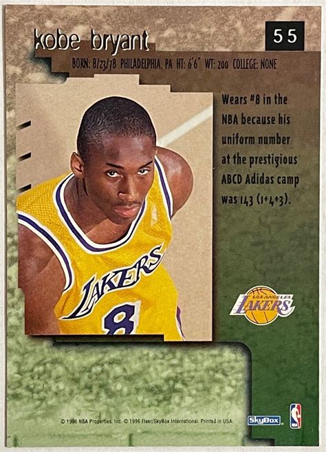 1996 97 Skybox Premium Kobe Bryant SP RC 55 Los Angeles Lakers EBay