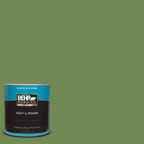 BEHR PREMIUM PLUS 1 Qt M370 6 Snip Of Parsley Satin Enamel Exterior