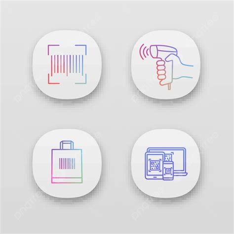 Barcodes App Icons Set Pack Traditional Color Vector Pack Traditional