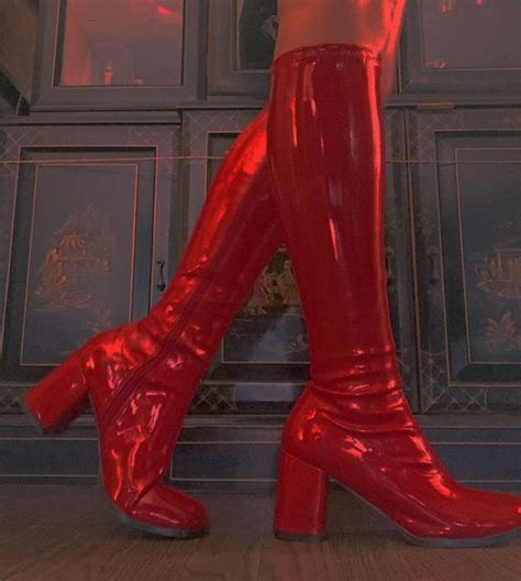 𝚋𝚎𝚝𝚛𝚊𝚢𝚘𝚘𝚗𝚐𝚒 Gogo Boots Red Aesthetic Fashion