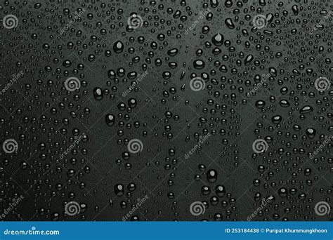 Water Droplets on Black Background Stock Photo - Image of metallic ...