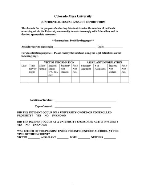 Fillable Online Colorado Mesa University Annual Security Fire Report