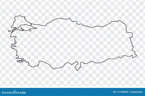 Blank Map Turkey Thin Line Map Of Turkey With Bosporus On A