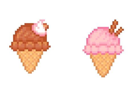 Pixel Art Ice Cream Cones