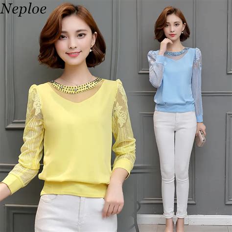 Buy Neploe Elegant Long Sleeve Chiffon Beaded Women