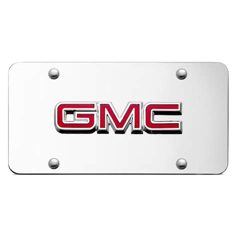 Autogold Gmc Oem Logo On Chrome License Plate