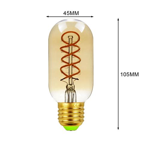 Led Filament Bulb T45 4w E27 Amber Glass Soft Filament Vintage Edison Light China Led Filament