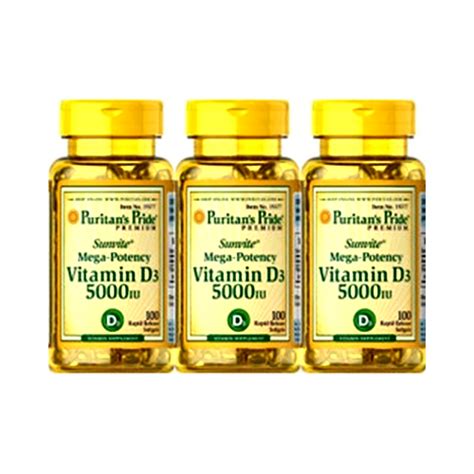 Puritans Pride Vitamin D3 5000iu100sofgels