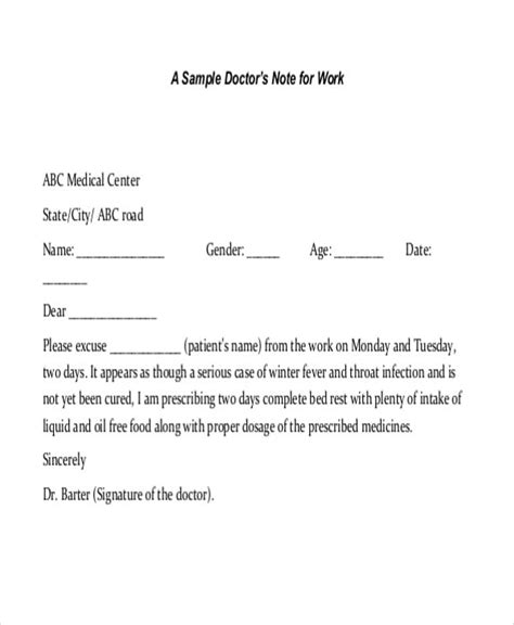 37 Free Doctors Note Templates