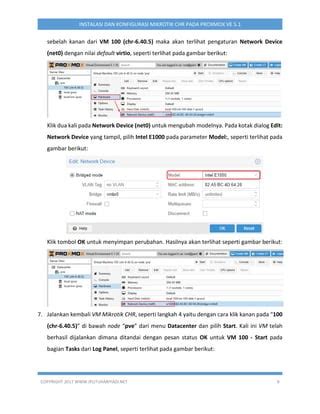 Instalasi Dan Konfigurasi Mikrotik Chr Pada Proxmox Ve Pdf