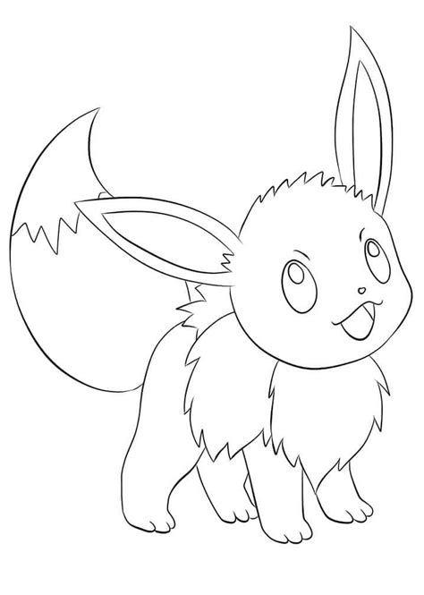 Eevee Feliz Para Colorir Imprimir E Desenhar Colorir Me