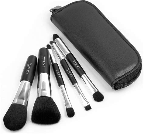 Brush Master Travel Makeup Brushes Set Wpouch 5pcs Double Ended Portable Mini