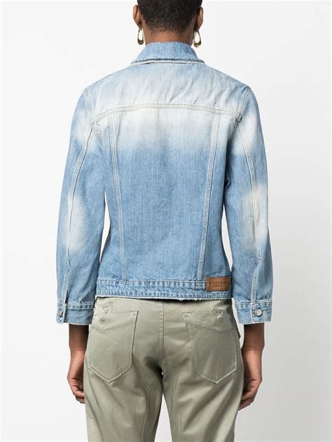 Pre Owned Burberry 2010 Faded Denim Jacket In Blue ModeSens