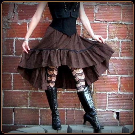 Steampunk Skirt Brown Striped Pirate Skirt Victorian Etsy Steampunk