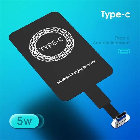 03 Pour Type C Récepteur De Charge Sans Fil Qi Léger Adaptateur