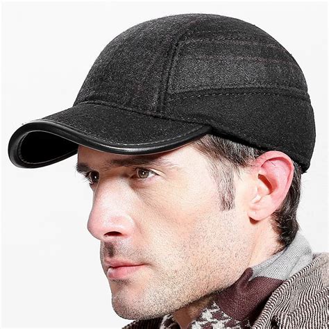 High Quality Autumn Winter Hat Male Warm Head Mens Baseball Hat Winter