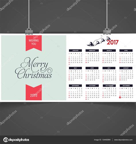 Printable Christmas calendar Stock Vector by ©ibrandify 134492894