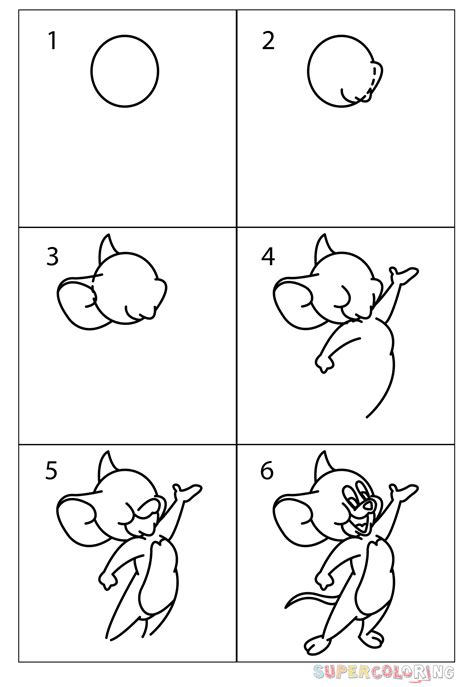 How To Draw Jerry The Mouse Step By Step