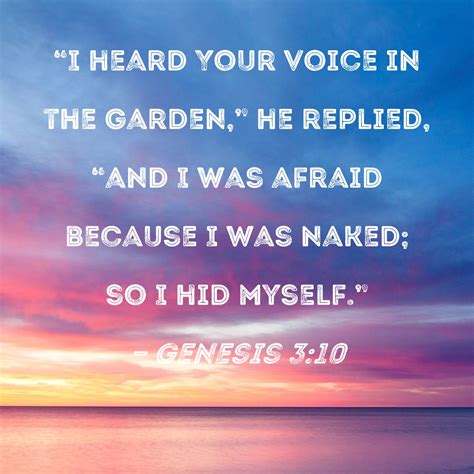 Genesis I Heard Your Voice In The Garden He Replied And I Was