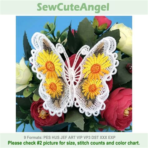 FSL Spring Butterfly Free Standing Lace Machine Embroidery Etsy