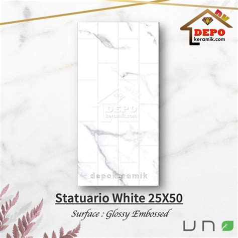 Jual Uno Statuario White 25x50 Kw1 Keramik Dinding Dapur Kamar Mandi