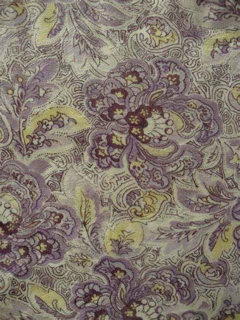 Cotton Upholstery Fabric Floral Purple Lavender And Yellow