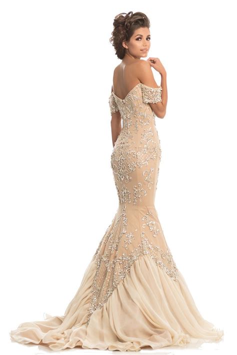 Johnathan Kayne Crystal Adorned Off Shoulder Mermaid Gown 8211 1 Pc