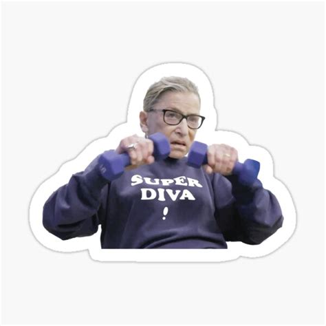 Rbg Super Diva Sweatshirt Working Out Sticker For Sale By Cocotoe