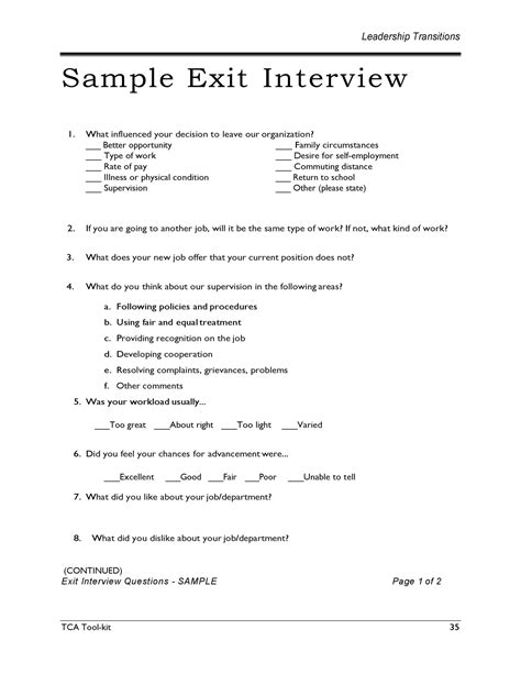 40 Best Exit Interview Templates Forms ᐅ TemplateLab