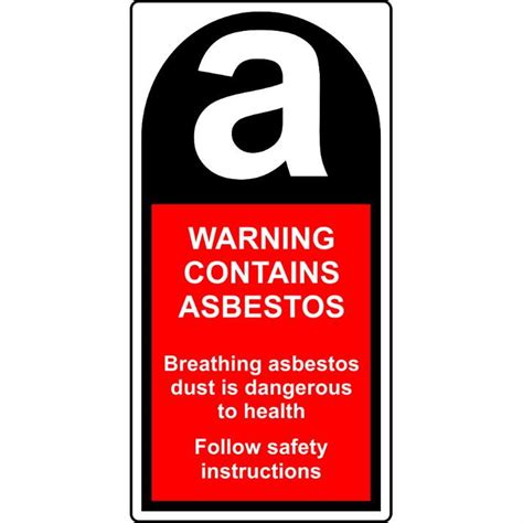 Spectrum Label 3210 WARNING CONTAINS ASBESTOS Self Adhesive Vinyl