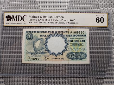 Malaya British Borneo Dollar Rust Mdc Graded Money