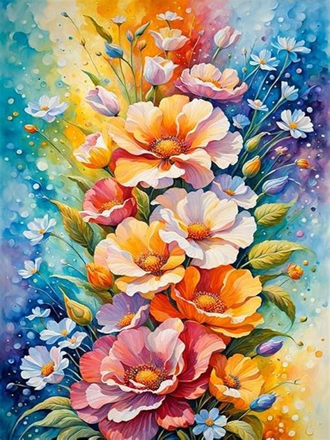 Amazon Igoodom Colorful Flower Diamond Painting Kits For Adults