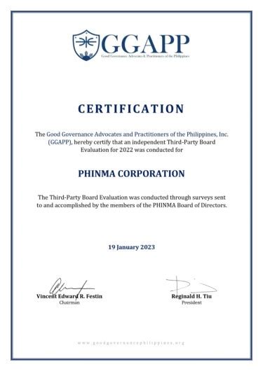 Corporate Governance Phinma Corporation