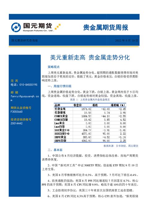 2022 09 19 范芮 国元期货 市