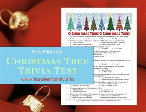 Christmas Tree Trivia Test (Free Printable) - Flanders Family Home Life